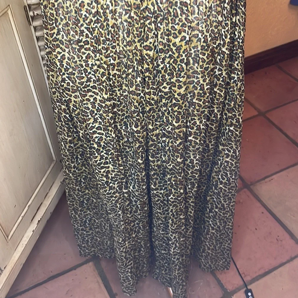 Leopard print boho skirt